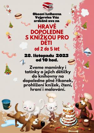 HRAVÉ DOPOLEDNE S KNÍŽKOU PRO DĚTI OD 2 DO 5 LET